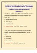 TEXAS GENERAL LINES LIFE&comma; ACCIDENT AND HEALTH INSURANCE  2 LATEST 2025 ACTUAL EXAM WITH COMPLETE QUESTIONS AND  CORRECT DETAILED ANSWERS &lpar;100&percnt; VERIFIED ANSWERS&rpar;  &vert;ALREADY GRADED A&plus;&vert; &vert;&vert;PROFESSOR VERIFIED&vert;&vert;   &vert;&vert;BRANDNEW&excl;&excl;&excl;&vert;&vert;