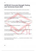 ASTM ACI Concrete Strength Testing Lab Technician Exam 2025