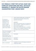 CCC MODULE 4 POST TEST ACTUAL EXAM 180&plus;  COMPLETE QUESTIONS AND WELL DETAILED  ANSWERS A&plus; GRADED TOP RATED VERSI0N  &vert;GUARANTEED PASS BRAND NEW&excl;&excl;