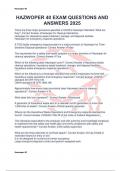 HAZWOPER 40 EXAM QUESTIONS AND ANSWERS 2025