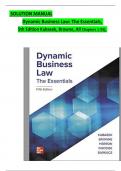 SOLUTION MANUAL Dynamic Business Law&colon; The Essentials&comma;  5th Edition Kubasek&comma; Browne&comma; All Chapters 1-25&rpar;&comma;    &emsp;