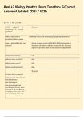 Hesi A2 Biology Practice  Exam Questions & Correct Answers Updated&comma; 2025 &sol; 2026&period;