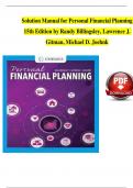 Solution Manual for Personal Financial Planning 15th Edition by Randy Billingsley&comma; Lawrence J&period; Gitman&comma; Michael D&period; Joehnk