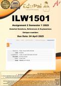 ILW1501 Assignment 2 &lpar;COMPLETE GUIDELINE&rpar; Semester 1 2025 - DUE 24 April 2025
