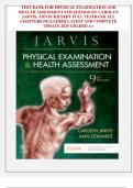  PHYSICAL EXAMINATION AND  HEALTH ASSESSMENT 9TH EDITION BY CAROLYN  JARVIS&comma; ANN ECKHARDT FULL TESTBANK ALL  CHAPTERS INCLUDED&vert;&vert; LATEST AND COMPLETE  UPDATE 2025 GRADED A&plus; 