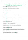 Biology 207 Exam One Study Guide Chapters 1-5 Verified Study Questions And Answers
