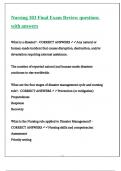 Nursing 303 Final Exam Review questions with answers