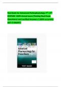 Test Bank for Advanced Pathophysiology 7TH &comma;9TH EDITION  2025 Actual exam &lpar;Testing Real Exam Questions&rpar; and verified Answers &lpar; 100&percnt; accurate&rpar; GET IT RIGHT&excl;&excl;