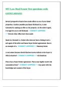 MT Law Real Estate Test questions with correct answers