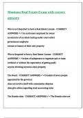 Montana Real Estate Exam with correct answers