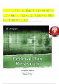 Test Bank and Solutions Manual for Federal Tax Research 13th Edition 