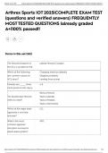 Arthrex Sports IOT 2025&vert;COMPLETE EXAM TEST &lpar;questions and verified answers&rpar; FREQUENTLY MOST TESTED QUESTIONS &vert;already graded A&plus;&vert;100&percnt; passed&excl;&excl;