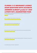 FLORIDA 2-15 INSURANCE LICENCE EXAM QUESTIONS WITH ACCURATE ANSWERS ALREADY graded A&plus; 2025 LATEST&vert;100&percnt; &vert;GUARANTEED PASS&period;                                                                    