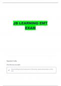 EMT JB LEARNING CH 1-4 QUESTIONS AND VERIFIED ANSWERS