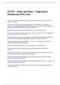 NGWA - Study Questions - Augering & Monitoring Well questions with complete solutions