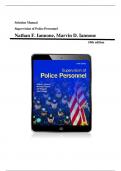 Solution Manual for Supervision of Police Personnel&comma; 10th edition &lpar;Nathan F&period; Iannone&comma; 2023&rpar;&comma; Chapter 1-15