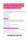 LMR PMHNP MID EXAM 2025 QUESTIONS WITH CORRECT HIGHLIGHTED ANSWERS 