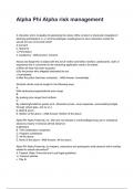 Alpha Phi Alpha risk management &lpar;2025&sol;2026 Newest Update&rpar; COMPLETE QUESTIONS AND VERIFIED ANSWERS ALREADY GRADED A&plus;&excl;&excl;