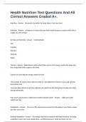 Health Nutrition Test Questions And All Correct Answers Graded A&plus;&period;