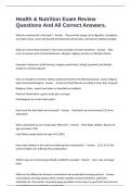 Health & Nutrition Exam Review Questions And All Correct Answers&period;