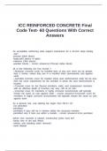 ICC REINFORCED CONCRETE Final Code Test- 60 Questions With Correct Answers