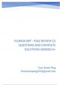 Florida BRT - FDLE Review &lpar;2&rpar; Questions and Complete Solutions Graded A&plus;