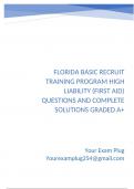 Florida Basic Recruit Training Program High Liability &lpar;First Aid&rpar; Questions and Complete Solutions Graded A&plus;