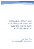 Florida Basic Recruit High Liability Chapter 2 First Aid Questions and Complete Solutions Graded A&plus;