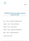 PHAR 210 Final Exam With Complete Solutions 2025