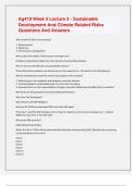 Ag419 Week 5 Lecture 5 - Sustainable   Development And Climate Related Risks  Questions And Answers 