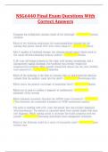 NSG6440 Final Exam Questions With Correct Answers