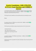 Security Foundations - D481 UPDATED  ACTUAL  Exam Questions and CORRECT  Answers 