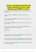 Chapter 4&colon; The Physical and Data Link  Layers UPDATED ACTUAL   Exam  Questions and CORRECT Answers 