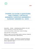PHARM 210 EXAM 4 QUESTIONS AND CORRECT DETAILED ANSWERS &lpar;VERIFIED ANSWERS&rpar; ALREADY GRADED A&plus; 2025