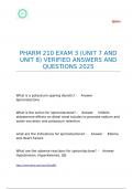 PHARM 210 EXAM 3 &lpar;UNIT 7 AND UNIT 8&rpar; VERIFIED ANSWERS AND QUESTIONS 2025