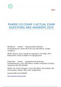 PHARM 210 EXAM 3 ACTUAL EXAM QUESTIONS AND ANSWERS 2025