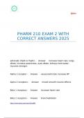 PHARM 210 EXAM 2 WITH CORRECT ANSWERS 2025