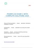 Pharm 210 Exam 1 With Complete Solutions 2025