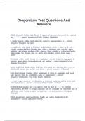   Oregon Law Test Questions And Answers