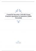 CompTIA Security&plus; SY0-601 Exam Practice Questions & Solutions &lpar;100&percnt; Accurate&rpar;