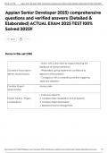 Appian Senior Developer 2025&rpar; comprehensive questions and verified answers &lpar;Detailed & Elaborated&rpar; ACTUAL EXAM 2025 TEST 100&percnt; Solved 2025&excl;&excl;