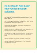 Home Health Aide Exam with precise detailed solutions
