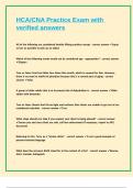 HCA CNA Practice Exam with verified answers
