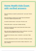 Home Health Aide Exam with verified answers