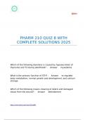 PHARM 210 QUIZ 8 WITH COMPLETE SOLUTIONS 2025