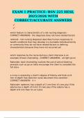 EXAM 1 PRACTICE&colon; BSN 225 HESI&comma; 2025&sol;2026 WITH CORRECT&sol;ACCURATE ANSWERS