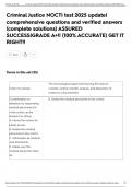 Criminal Justice NOCTI test 2025 update&vert; comprehensive questions and verified answers &lpar;complete solutions&rpar; ASSURED SUCCESS&vert;GRADE A&plus;&excl;&excl; &lpar;100&percnt; ACCURATE&rpar; GET IT RIGHT&excl;&excl;