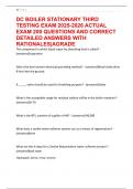 DC BOILER STATIONARY THIRD TESTING EXAM 2025-2026 ACTUAL EXAM 200 QUESTIONS AND CORRECT DETAILED ANSWERS WITH RATIONALES&vert;AGRADE