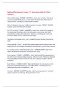 Medical Technology Exam 174 Questions with Verified Answers&comma;100&percnt; CORRECT