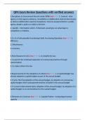QPA Exam Review Questions with verified answers